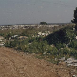Hrpe smeća između zelenih površina; Gradski deponij