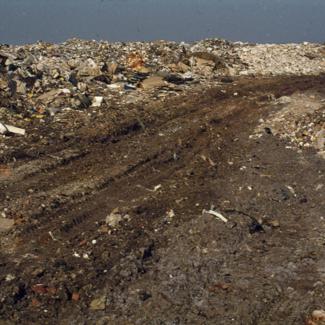 Gradski deponij; gradska ulica u smetištu