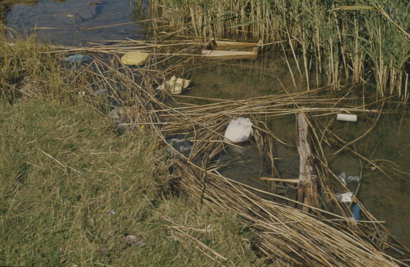 Smeće uz Zrmanju ispred tvornice trikotaže 