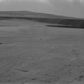 Velika taložnica jug.-zap. Ugao; u pozadini ostaci površinskih kopova